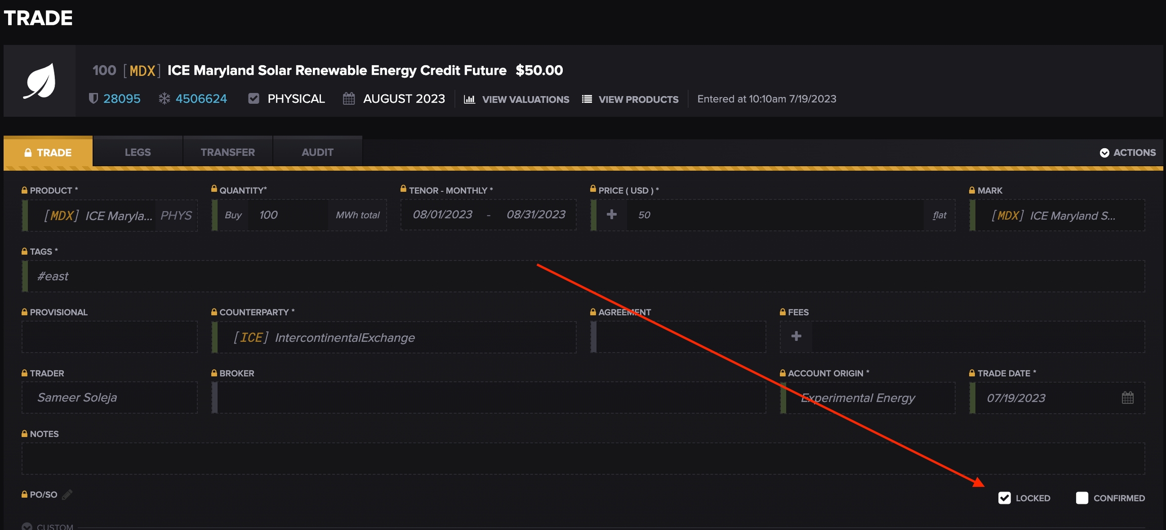 Unlocking a Single Trade